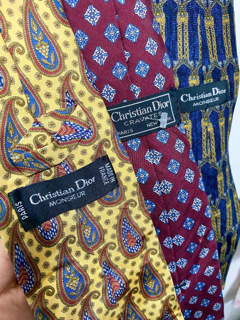 Vintage Christian Dior 3 Neckties